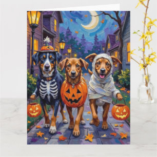 Cartão Halloween norueguês de Trick-or-Tratating Lundehun