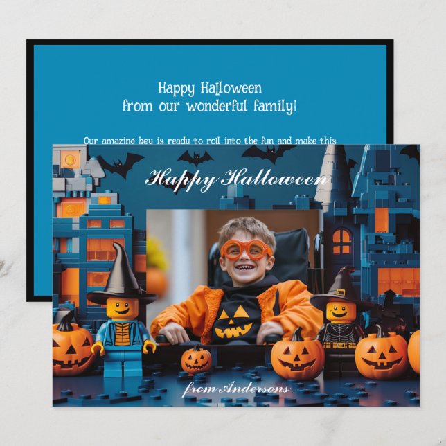 Cartão Halloween, o "Brick-or-Treat" (Frente/Verso)