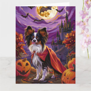 Cartão Halloween Papillon Vampiro Pumpkins assustado