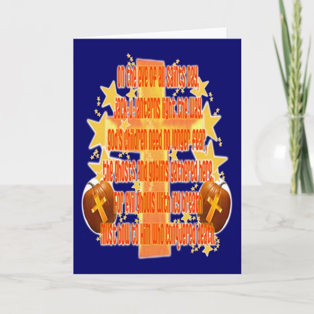 Cartão Halloween para cristãos (Poem) (Frente)