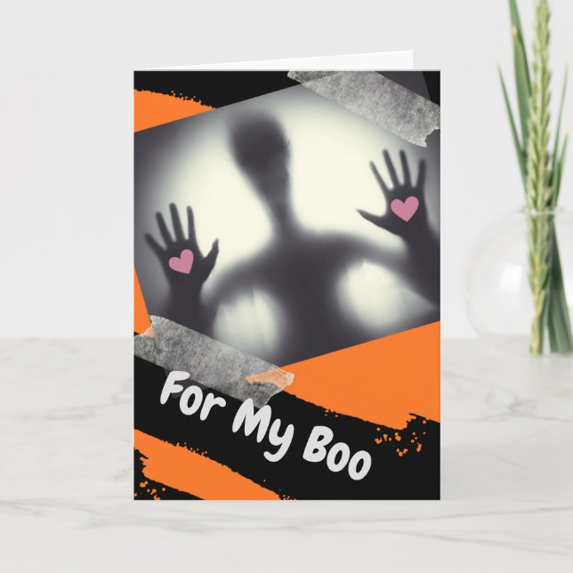Cartão Halloween para o meu Namorado de Boo (Frente)