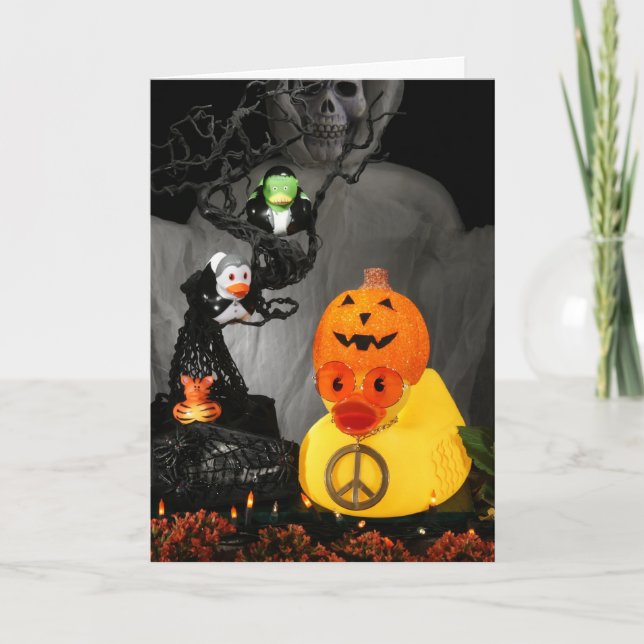 Cartão Halloween Peace Ducky (Frente)