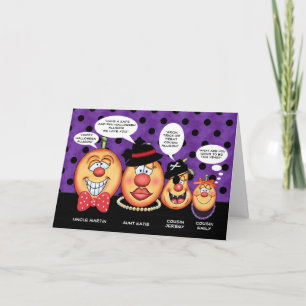 Cartão Halloween Personalizado Da Família De Bombas De Bo
