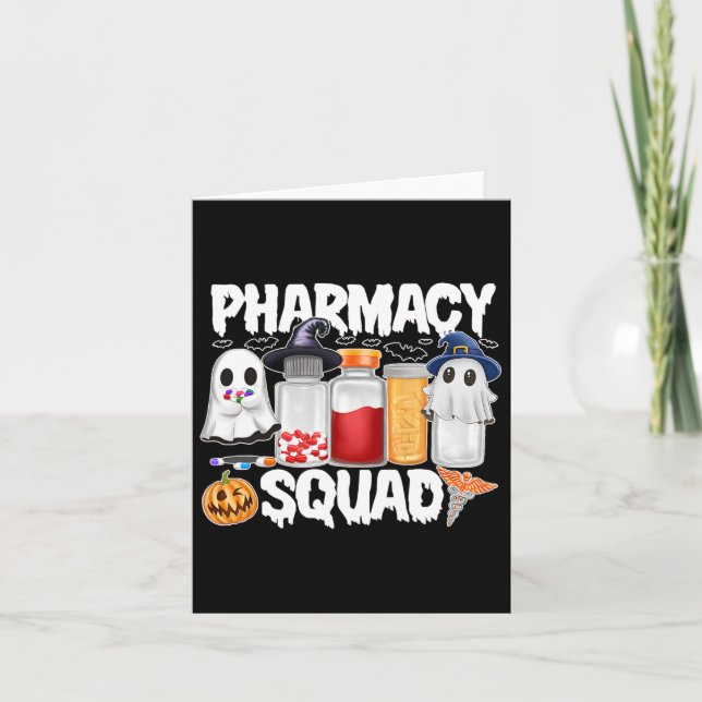 Cartão Halloween Pharmacy Squad Pills Shirts Farmacêutica (Frente)