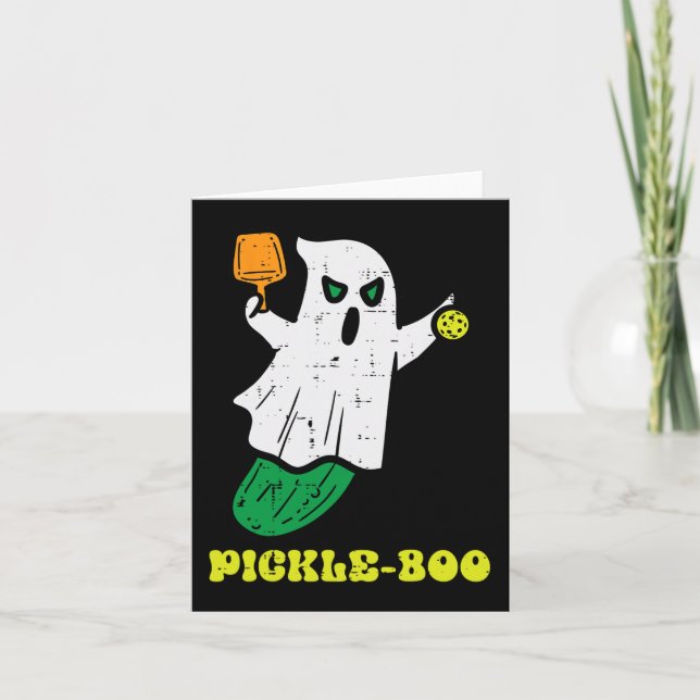 Cartão Halloween Pickleball Pickleball Boo Ghost Costume  (Frente)