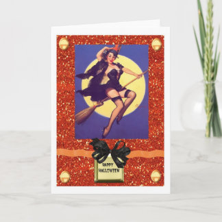 CARTÃO HALLOWEEN PIN UP GIRL WITCH