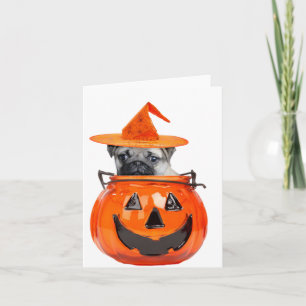 Cartão Halloween pug dog