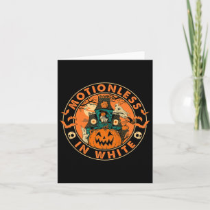 Cartão Halloween Pumpkin Assustador Moções De Branco