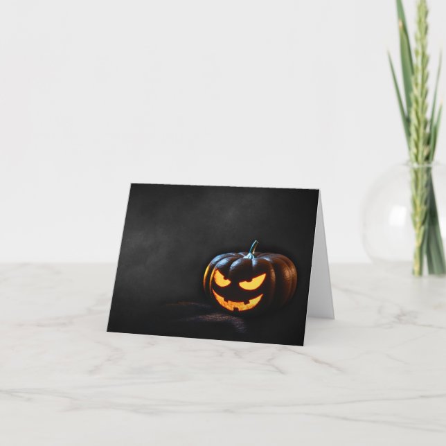 Cartão Halloween Pumpkin Jack-O-Lantern Spooky (Frente)