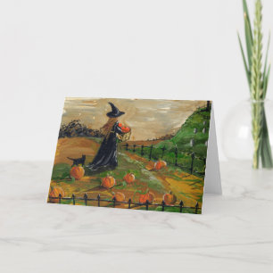 Cartão Halloween Pumpkin Patch Greeting Card