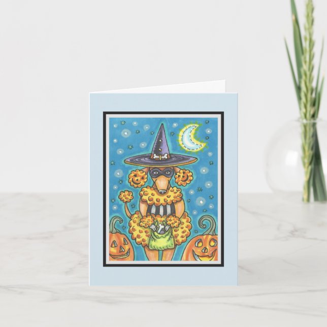Cartão HALLOWEEN PUMPKIN POODLE NOTE GREETING CARD Verse (Frente)