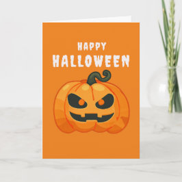 Cartão Halloween Pumpkin retro laranja