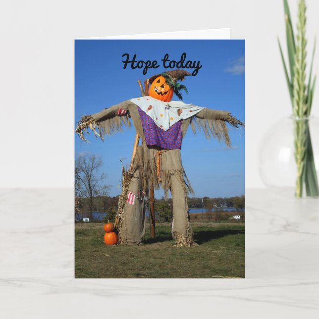 Cartão Halloween Pumpkin Scarecrow (Frente)