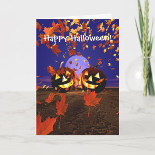 Cartão Halloween Pumpkins Brincando