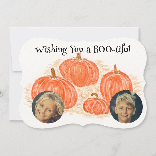 Cartão Halloween Pumpkins FOTO (Frente)