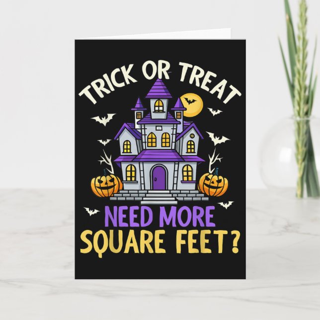 Cartão Halloween Real Estate Agent Broker Funny Realtor M (Frente)