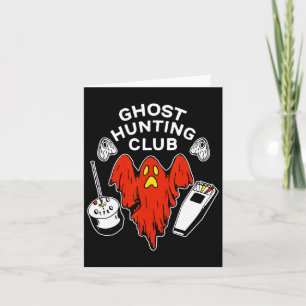 Cartão Halloween Red Ghost Hunting Club Spooky Hunter