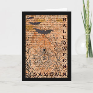 Cartão Halloween Samhain Spider Webs