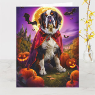 Cartão Halloween São Bernardo Vampiro Abóboras Assustador