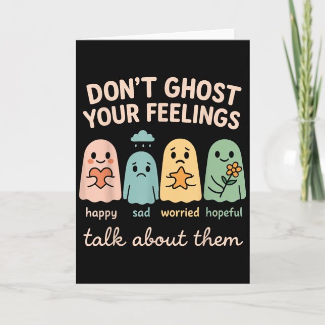 Cartão Halloween School Psychologist Shirt Dont Ghost You (Frente)