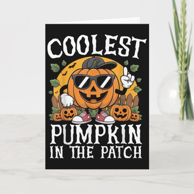 Cartão Halloween Shirts Boys And Kids Coolest Pumpkin In  (Frente)
