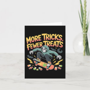 Cartão Halloween Skateboard Tricks Skeleton Candy Youth