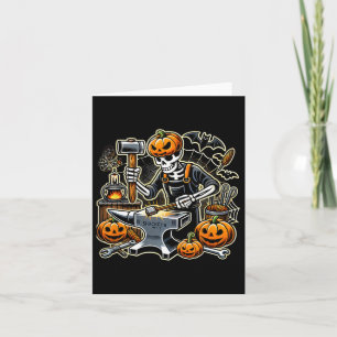 Cartão Halloween Skeleton Blacksmith