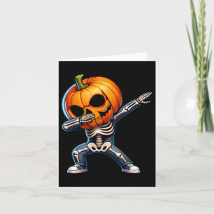 Cartão Halloween Skeleton Boys Trick Treat Engraçado Pump