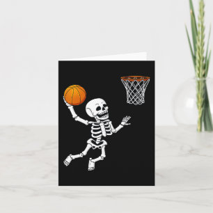 Cartão Halloween Skeleton Dunking Basball Boys Garotas K