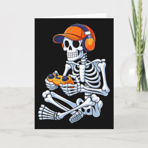 Cartão Halloween Skeleton Gamer Video Gaming Boys Men Kid