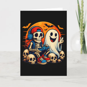 Cartão Halloween Skeleton Gamer Video Gaming Boys Men Kid