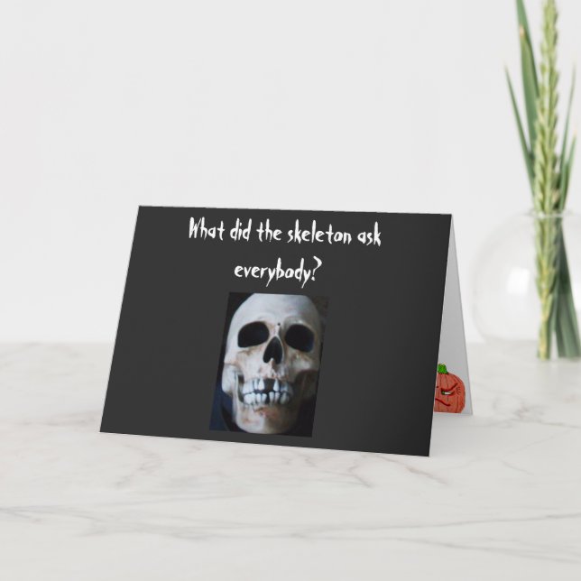 Cartão HALLOWEEN SKELETON JOKE card (Frente)