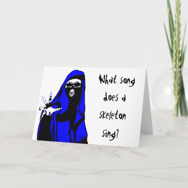 Cartão HALLOWEEN SKELETON JOKE card (Frente)