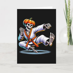 Cartão Halloween Skeleton Karate
