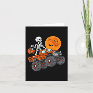 Cartão Halloween Skeleton Riding Monster Truck Toddler Bo