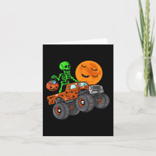 Cartão Halloween Skeleton Riding Monster Truck Toddler Bo