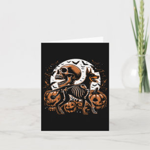 Cartão Halloween Skeleton Walking Skeletal Doberman Dog