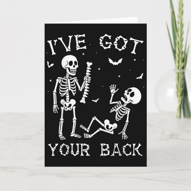 Cartão Halloween Skeletons Ive Got Your Back Costume Men  (Frente)