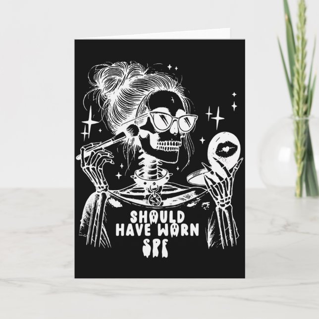 Cartão Halloween Skin Care Esthetician Skeleton Skin Esth (Frente)