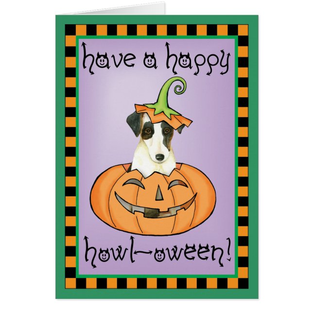 Cartão Halloween Smooth Fox Terrier (Frente)