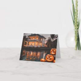 Cartão Halloween sobre a água na Flórida - Notecard Vazio
