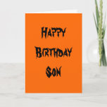 Cartão Halloween Son birthday Card<br><div class="desc">Great for birthdays on Halloween</div>