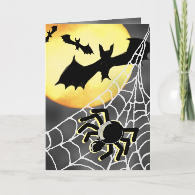 Cartão HALLOWEEN SPIDERS & BATS Card (Frente)