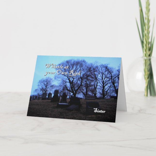 Cartão Halloween - Spooky Graveyard, for Sister (Frente)