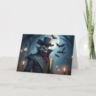 Cartão Halloween Steampunk Southern Gentleman Zombie