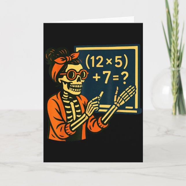 Cartão Halloween Teacher Six Seven Meme 6 7 Skeleton Soky (Frente)