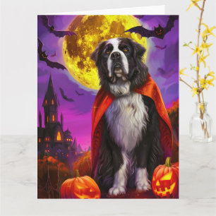 Cartão Halloween Terra Nova Vampiro Abóboras Assustador