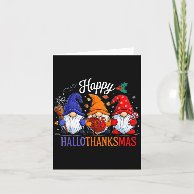 Cartão Halloween Thanksgiving Christmas Happy Hallothanks (Frente)