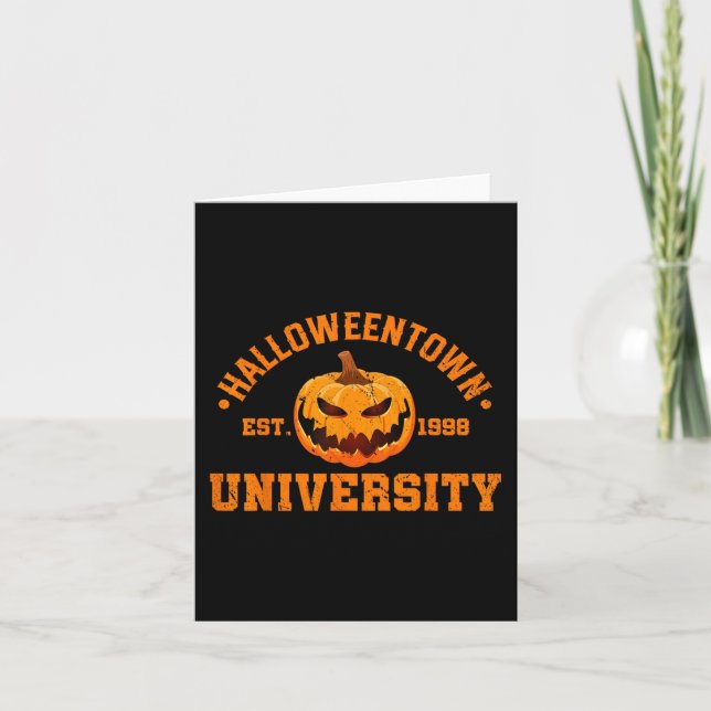 Cartão Halloween Town University Est 1998 Pumpkin Hallowe (Frente)