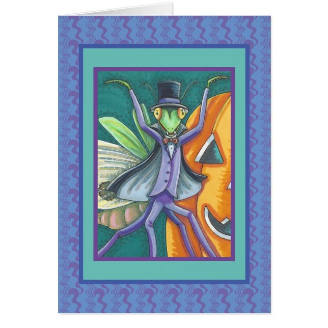 CARTÃO HALLOWEEN TRANSYLVANIA PRAYING MANTIS VAMPIRE CARD (Frente)